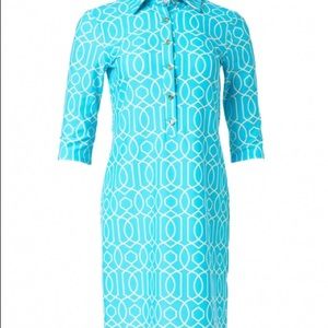 Jude Connally Dress Large Aqua Susanna Henley